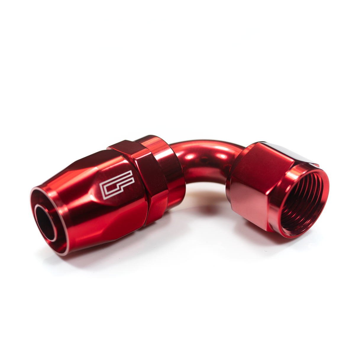 -06 AN 90 Degree Female Aluminum Hose End (PTFE)