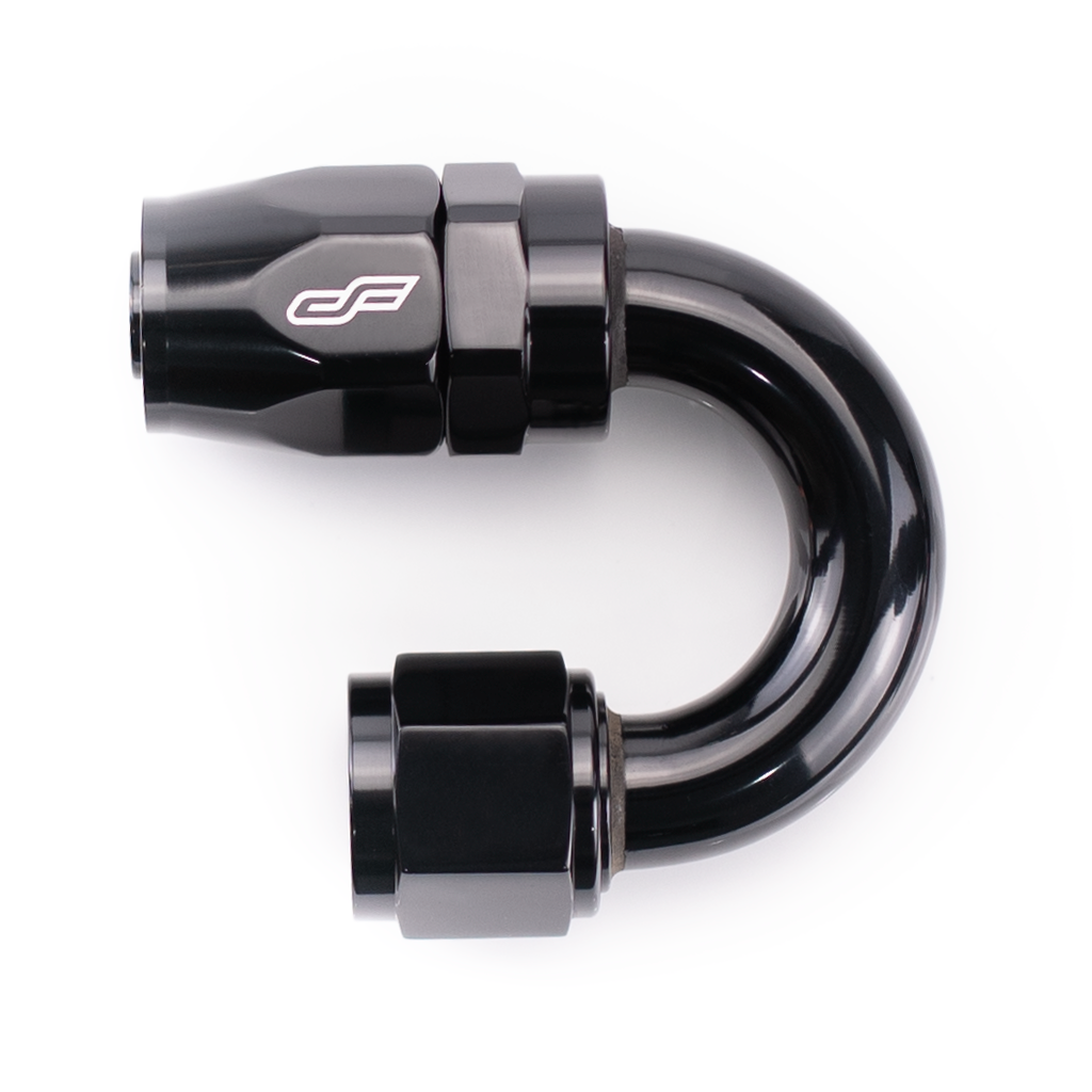 -08 AN 180 Degree Female Aluminum Hose End Fitting