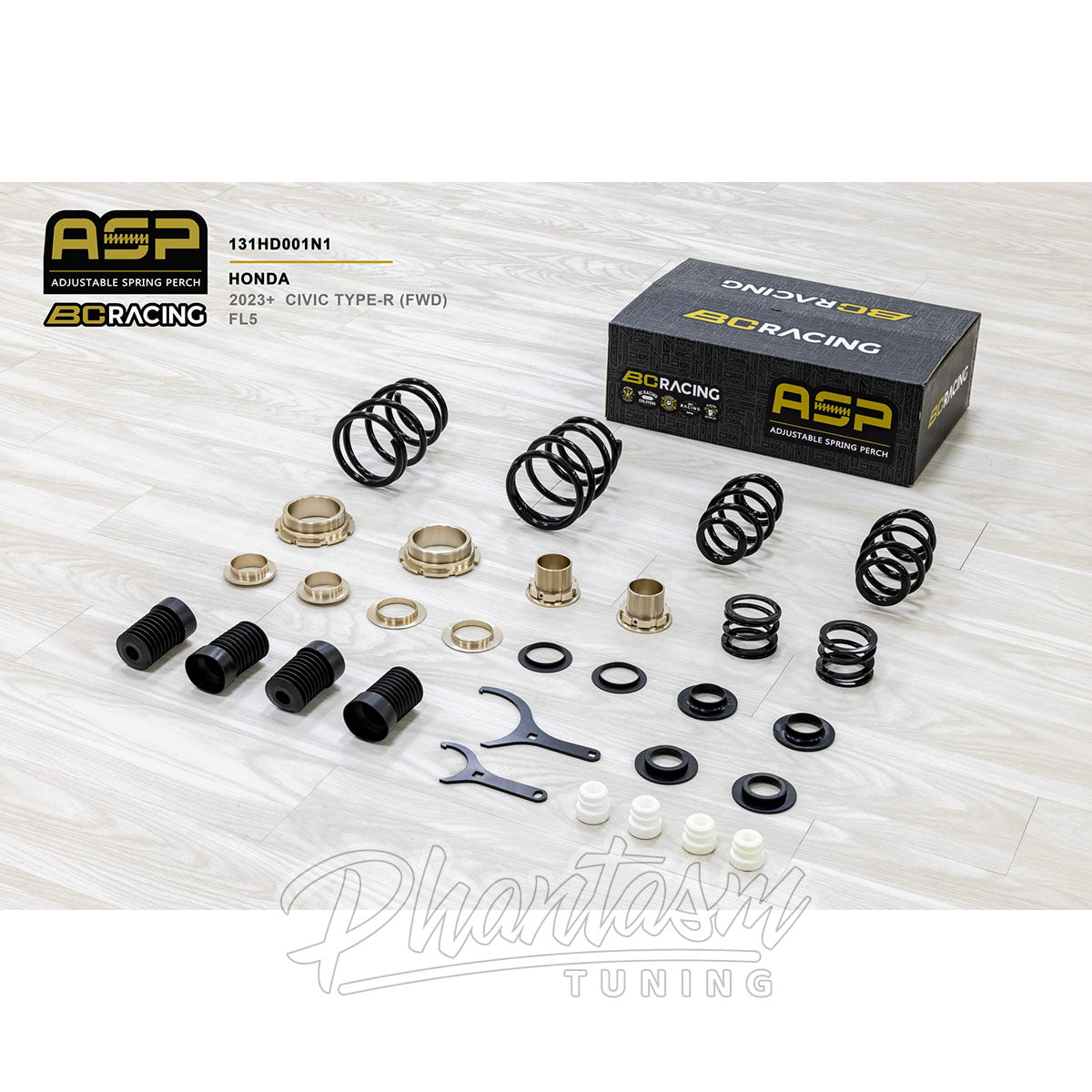 BC RACING / ASP SERIES / HEIGHT ADJUSTABLE LOWERING SPRING KIT (131HD001N1) *** HONDA CIVIC TYPE-R (2023-2026) 2.0L TURBO / FL5