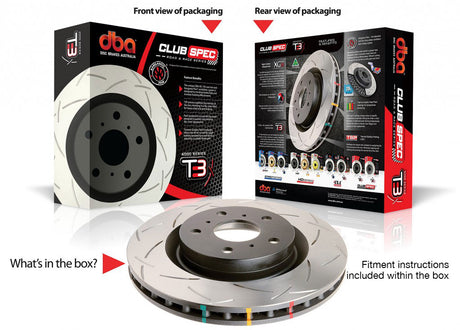 DBA 4000 SERIES / T3 CLUB SPEC / REAR SLOTTED BRAKE ROTORS / SOLD AS SINGLES (DBA43343S) *** KIA STINGER GT (2018-2023) 3.3L TURBO