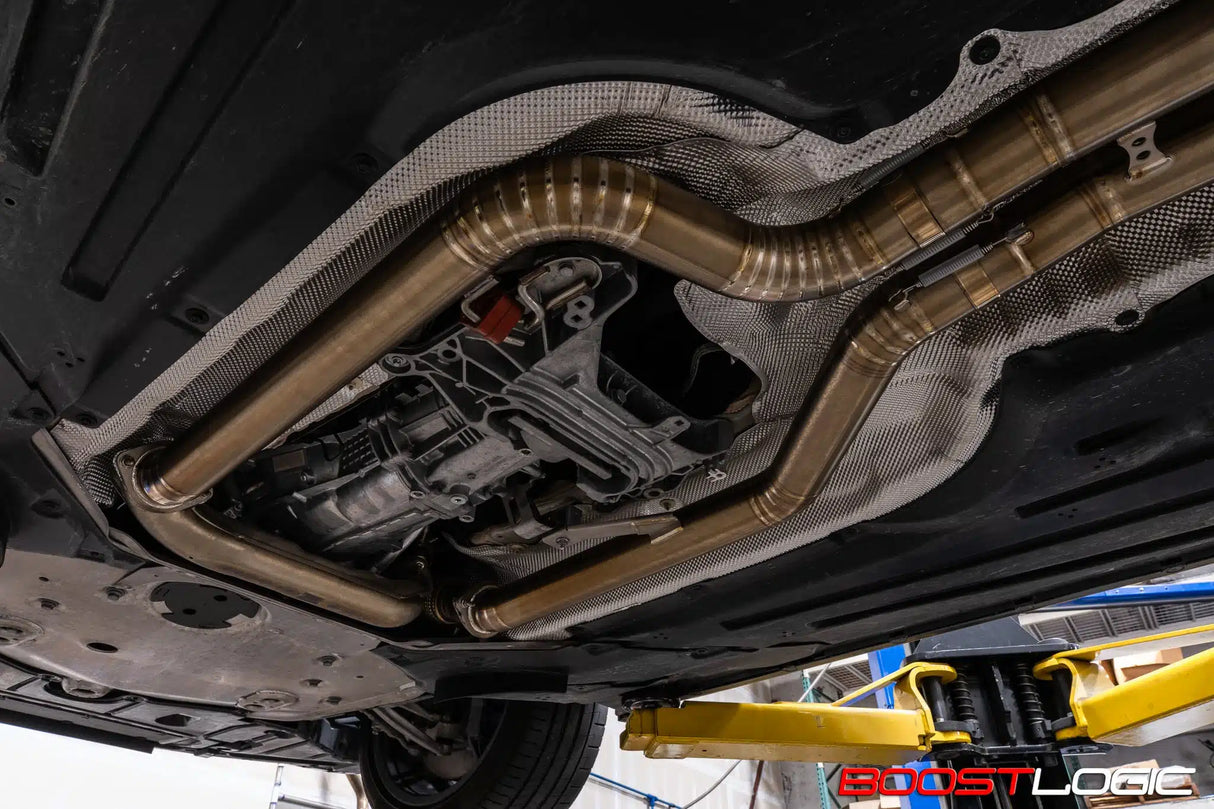 BOOST LOGIC / FORMULA SERIES / TITANIUM EXHAUST SYSTEM / WITH VALVE CONTROL (BL-08060601) *** BMW M3 SEDAN / M4 COUPE (2021-2026) G80 / G82 / S58 ENGINE