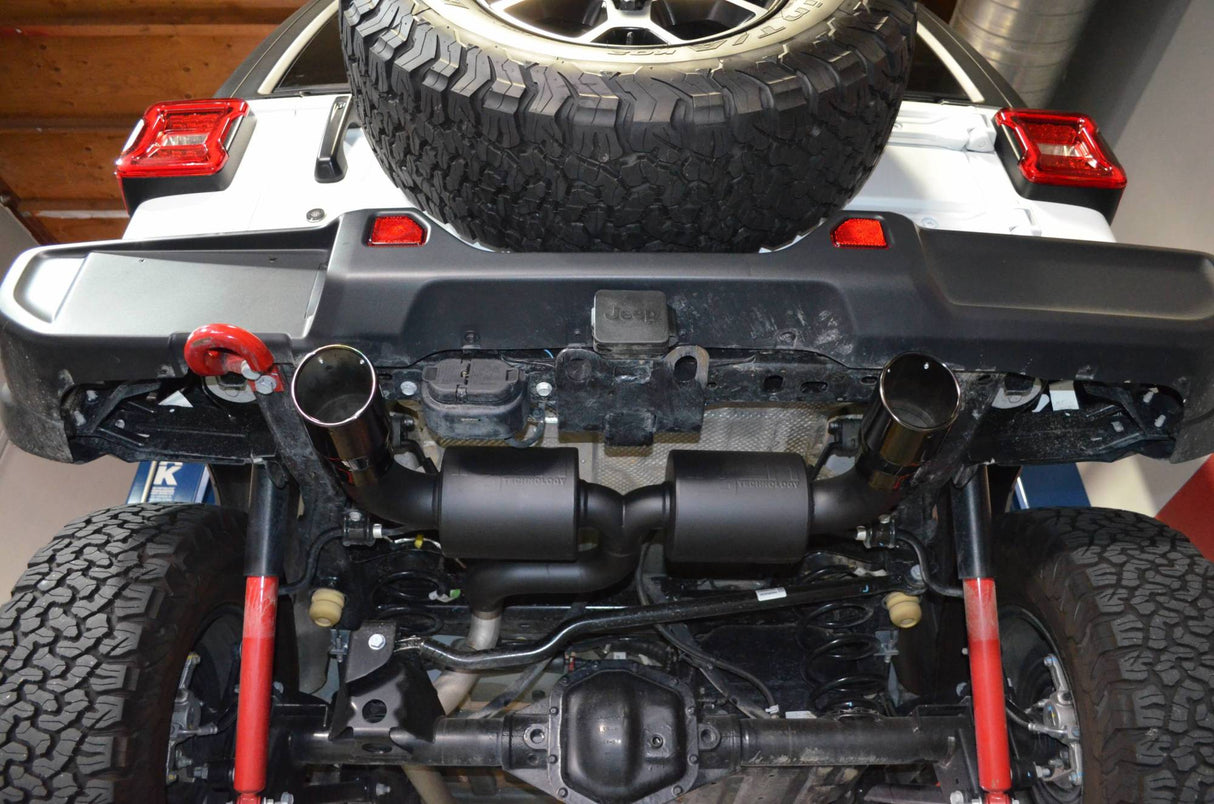 INJEN / AXLE-BACK EXHAUST SYSTEM / DUAL BLACK TIPS (SES5005BLK) *** JEEP WRANGER JL (2018-2024) 2.0L TURBO