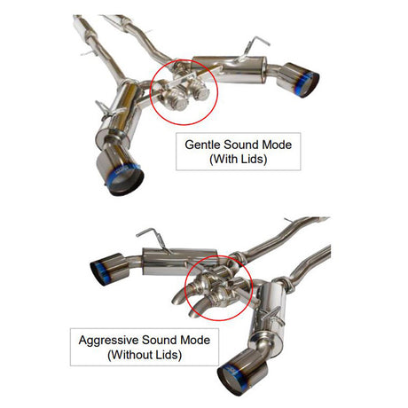 HKS / HI-POWER FULL DUAL MUFFER / CAT-BACK EXHAUST SYSTEM / BURNT TITANIUM TIPS (31014-KN002) *** NISSAN Z (2023-2026) RZ34 / 3.0L TWIN TURBO