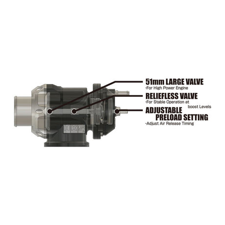 HKS / RACING SQV BOV / BLOW OFF VALVE (71008-AK004) *** UNIVERSAL APPLICATIONS