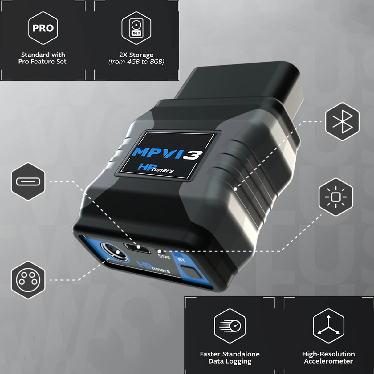 HP TUNERS / MPVI3 PRO / OBD2 INTERFACE ADAPTER / ENGINE PERFORMANCE PROGRAMMER (M03-000-00) *** UNIVERSAL APPLICATIONS