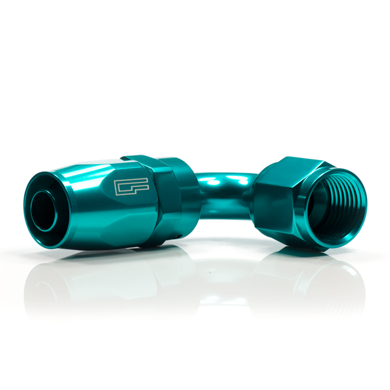 -06 AN 180 Degree Female Aluminum Hose End (PTFE)