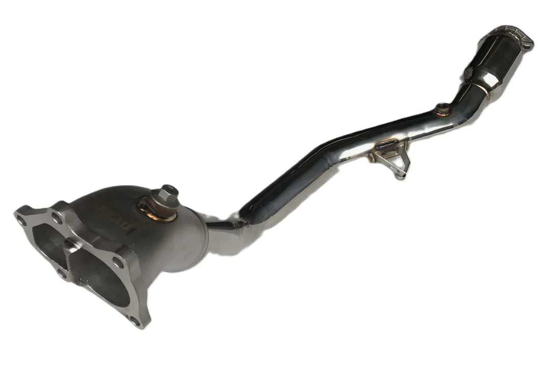 INVIDIA / EXHAUST DOWN-PIPE WITH HIGH FLOW CAT / WITH SECOND O2 BUNG / REAR LOCATION CATTED DOWN-PIPE (HS08SW1DOCB) *** SUBARU WRX (2008-2014), SUBARU WRX STI (2008-2021) 2.5L TURBO