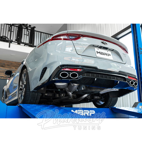 MBRP / STAINLESS STEEL / DUAL CAT-BACK EXHAUST SYSTEM / QUAD FACTORY TIPS (S4704304) *** KIA STINGER GT (2018-2021) 3.3L TWIN TURBO
