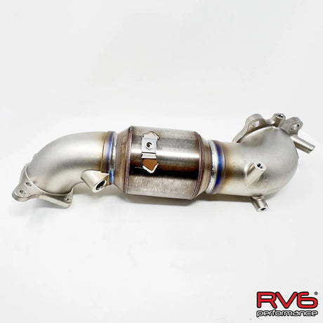 RV6 PERFORMANCE / EXHAUST DOWN-PIPE / WITH GESI 400 CELL HIGH-FLOW CATS (DPC-CIVIC15T-22) *** ACURA INTEGRA (2023-2026), HONDA ACCORD (2018-2022), HONDA CIVIC (2022-2026), HONDA CIVIC SI (2022-2026) 1.5L TURBO