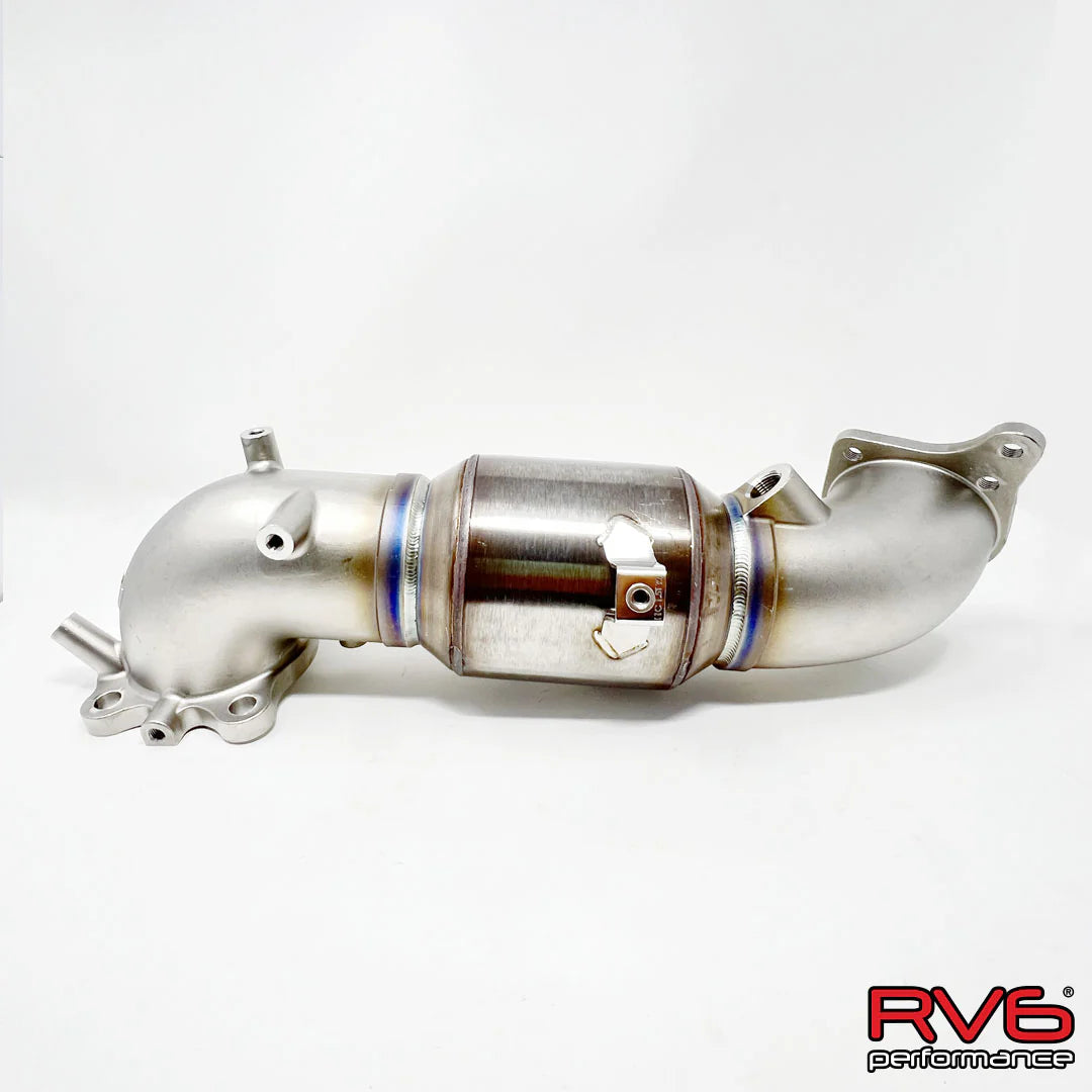 RV6 PERFORMANCE / EXHAUST DOWN-PIPE / WITH GESI 400 CELL HIGH-FLOW CATS (DPC-CIVIC15T-22) *** ACURA INTEGRA (2023-2026), HONDA ACCORD (2018-2022), HONDA CIVIC (2022-2026), HONDA CIVIC SI (2022-2026) 1.5L TURBO