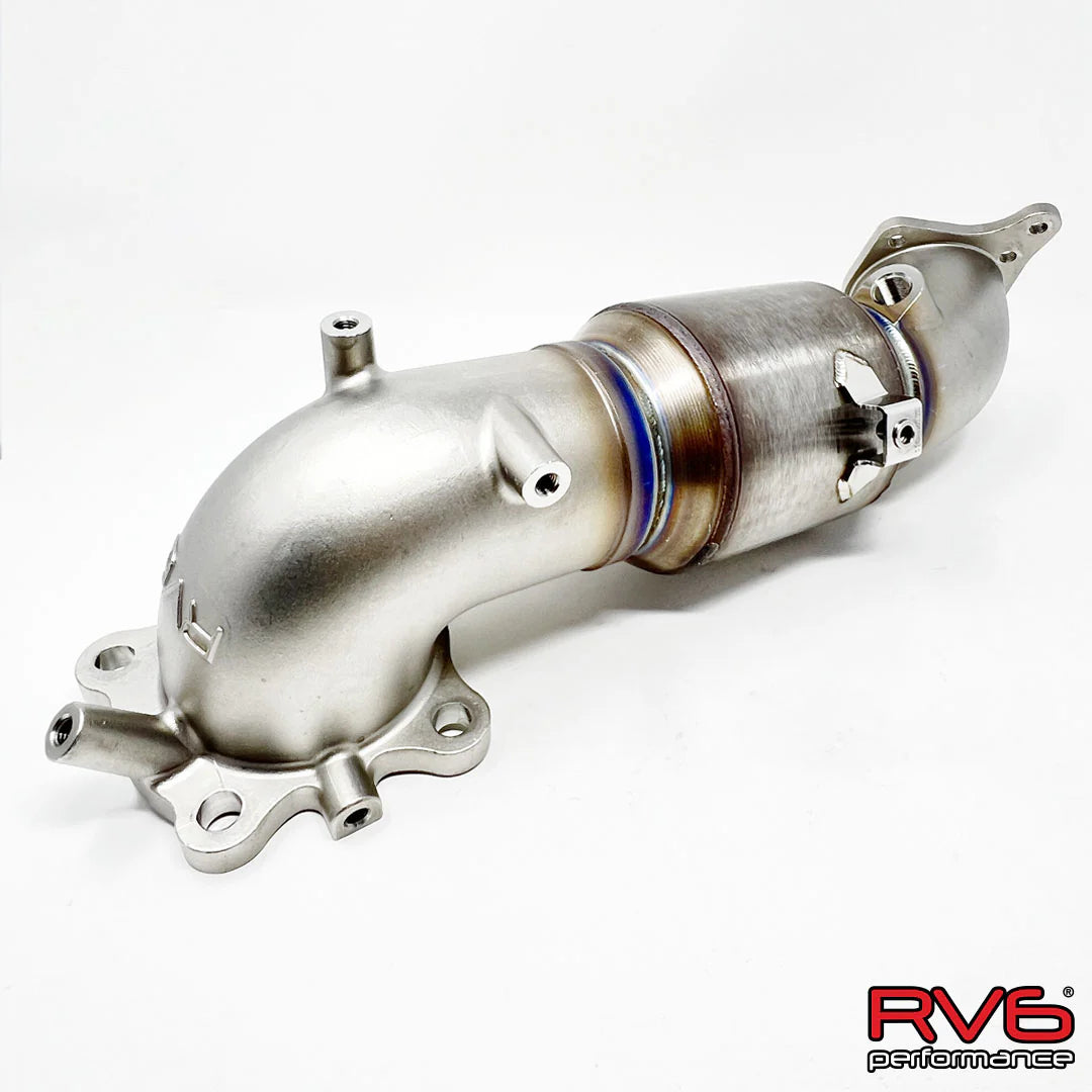RV6 PERFORMANCE / EXHAUST DOWN-PIPE / WITH GESI 400 CELL HIGH-FLOW CATS (DPC-CIVIC15T-22) *** ACURA INTEGRA (2023-2026), HONDA ACCORD (2018-2022), HONDA CIVIC (2022-2026), HONDA CIVIC SI (2022-2026) 1.5L TURBO