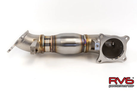 RV6 PERFORMANCE / EXHAUST DOWN-PIPE / WITH 300 CELL HIGH-FLOW CAT (DPC-TYPER-17) *** ACURA INTEGRA TYPE-S / DE5 (2024-2026), HONDA ACCORD 2.0L TURBO (2018-2022), HONDA CIVIC TYPE-R / FK8 (2017-2021), HONDA CIVIC TYPE-R / FL5 (2022-2026)