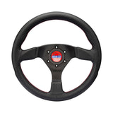 SPARCO / CHAMPION R383 / 330 MM STEERING WHEEL / BLACK LEATHER / RED STITCHING (015R383PLUNRS)