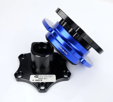 NRG / R200 SFI KEY WAY TYPE / STEERING WHEEL QUICK RELEASE HUB (SRK-R200BK-BL) *** BLACK BODY / BLUE GRIP