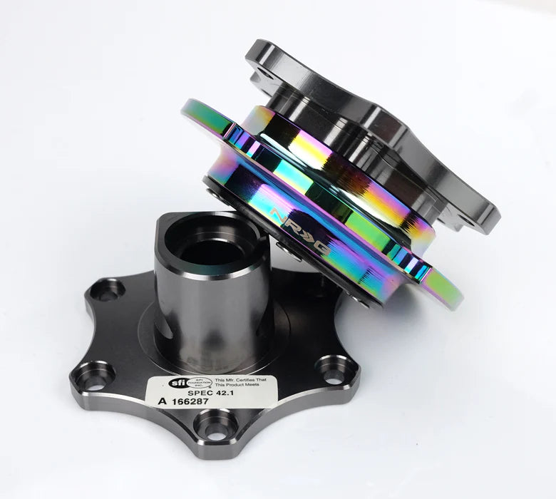 NRG / R200 SFI KEY WAY TYPE / STEERING WHEEL QUICK RELEASE HUB (SRK-R200GM-MC) *** GUN METAL BODY / NEO-CHROME GRIP