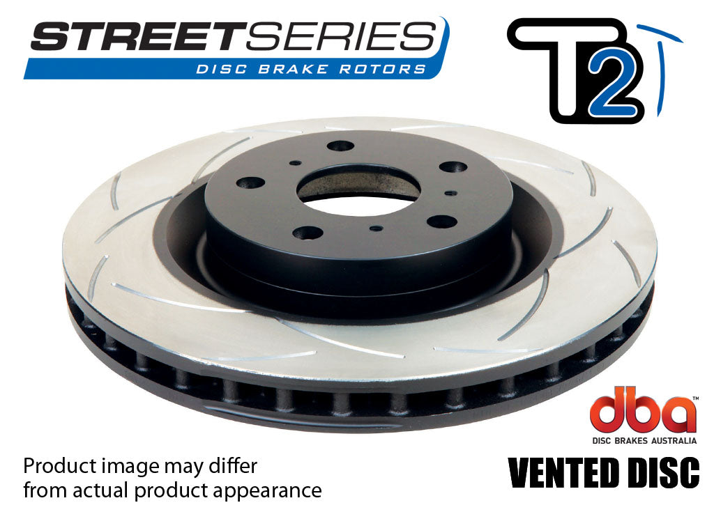 DBA 1000 SERIES / T2 STREET / REAR SLOTTED BRAKE ROTORS / SOLD AS SINGLES (DBA2225S) *** MITSUBISHI LANCER EVO-X (2008-2015) 2.0L TURBO