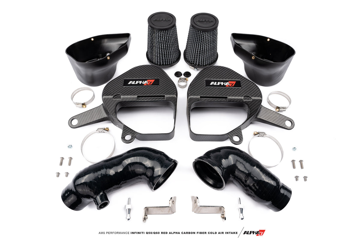 AMS PERFORMANCE / RED ALPHA / COLD AIR INTAKE SYSTEM / CARBON FIBER (ALP.28.08.0001-2) *** INFINITI Q50 (2016-2024), INFINITI Q60 (2017-2022) 3.0L TWIN TURBO