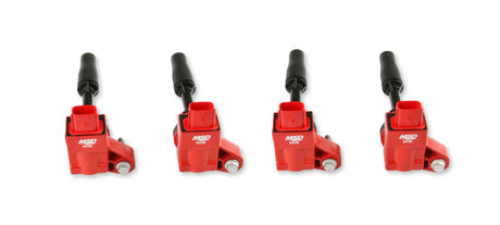 MSD / BLASTER SERIES / IGNITION COIL SET / RED COLOR (82384) *** CADILLAC ATS (2013-2019) 2.0L TURBO