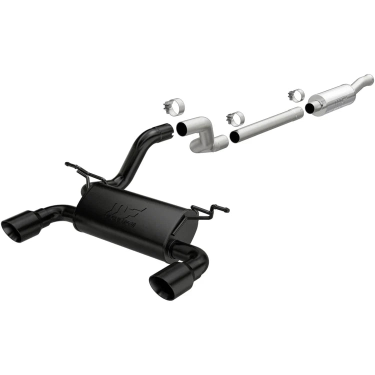 MAGNAFLOW / CAT-BACK EXHAUST SYSTEM / DUAL BLACK TIPS (19437) *** JEEP WRANGER JL (2018-2025) 2.0L TURBO