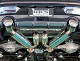 HKS / HI-POWER FULL DUAL MUFFER / CAT-BACK EXHAUST SYSTEM / BURNT TITANIUM TIPS (31014-KN002) *** NISSAN Z (2023-2026) RZ34 / 3.0L TWIN TURBO