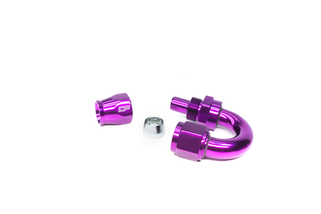 -06 AN 180 Degree Female Aluminum Hose End (PTFE)