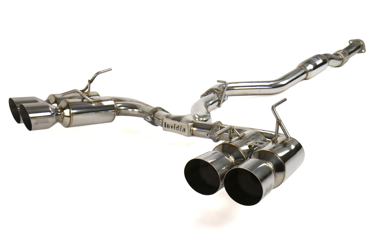 INVIDIA / R400 GEMINI / CAT-BACK EXHAUST SYSTEM / STAINLESS STEEL TIPS (HS08ST5GM4SS) *** SUBARU WRX (2008-2014), SUBARU WRX STI (2008-2014) *** HATCHBACK ONLY