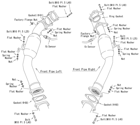 HKS / EXHAUST LOWER DOWN-PIPE / WITH 100 CELL HIGH-FLOW CATS (33006-KN001) *** INFINITI Q50 (2016-2024), INFINITI Q60 (2017-2022), NISSAN Z (2023-2026) 3.0L TWIN TURBO