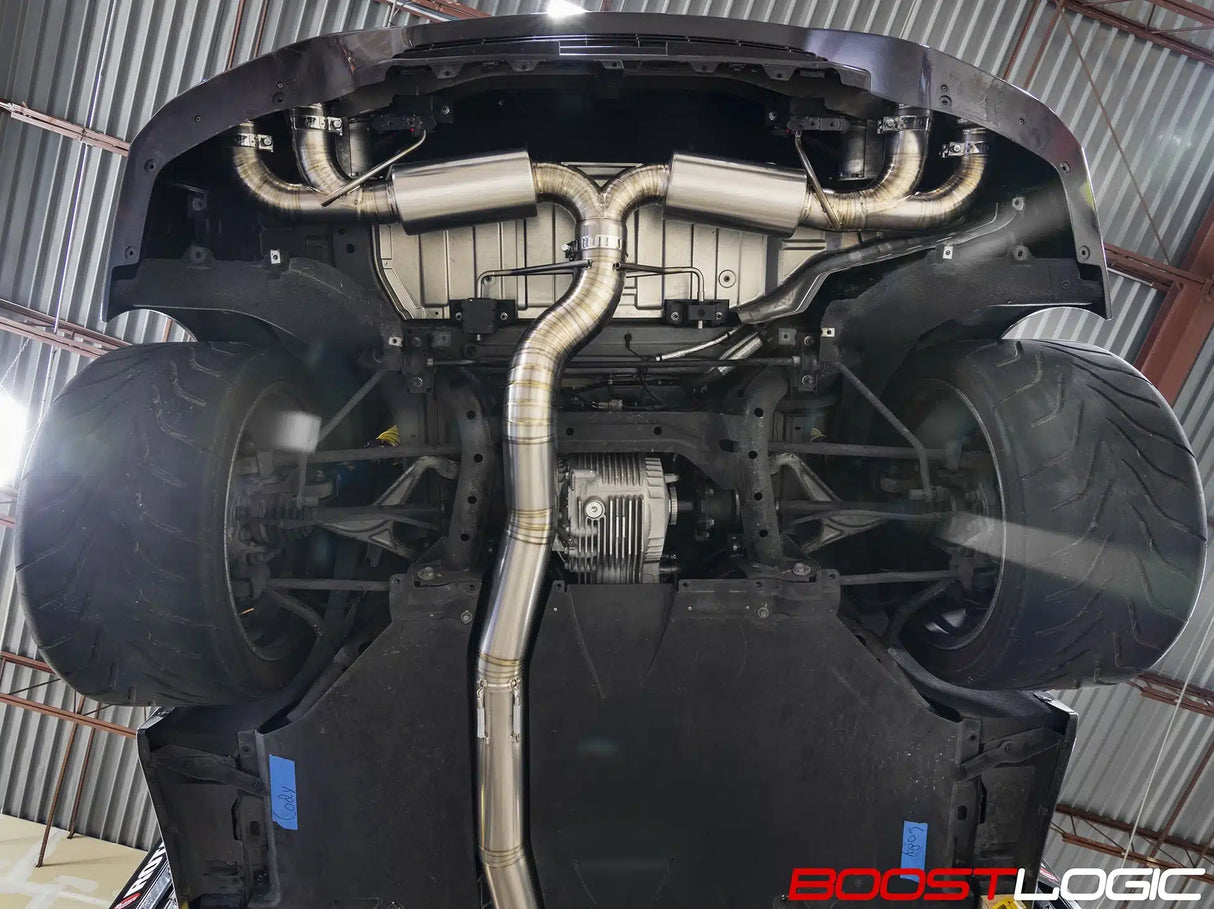 BOOST LOGIC / 4.00 INCH TITANIUM EXHAUST SYSTEM / WITHOUT VALVE CONTROL (BL-02010910) *** NISSAN GTR (2009-2024) R35