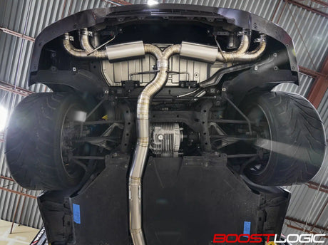 BOOST LOGIC / 4.00 INCH TITANIUM EXHAUST SYSTEM / WITHOUT VALVE CONTROL (BL-02010910) *** NISSAN GTR (2009-2024) R35