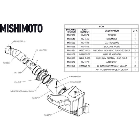 MISHIMOTO / COLD AIR INTAKE SYSTEM / BLACK HOSE (MMAI-ACRD15-18) *** HONDA ACCORD (2018-2022) 1.5L TURBO