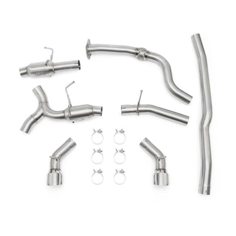 MISHIMOTO / CAT-BACK EXHAUST SYSTEM / DUAL POLISHED TIPS (MMEXH-CAM4-16DTPP) *** CHEVROLET CAMARO (2016-2023) 2.0L TURBO