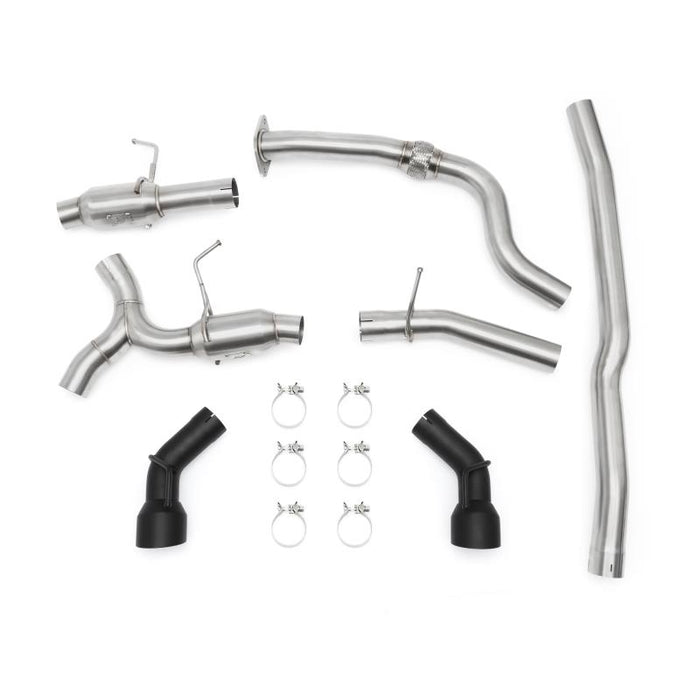 MISHIMOTO / CAT-BACK EXHAUST SYSTEM / DUAL BLACK TIPS (MMEXH-CAM4-16DTPBK) *** CHEVROLET CAMARO (2016-2023) 2.0L TURBO