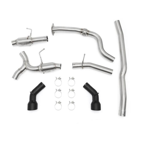 MISHIMOTO / CAT-BACK EXHAUST SYSTEM / DUAL BLACK TIPS (MMEXH-CAM4-16DTPBK) *** CHEVROLET CAMARO (2016-2023) 2.0L TURBO