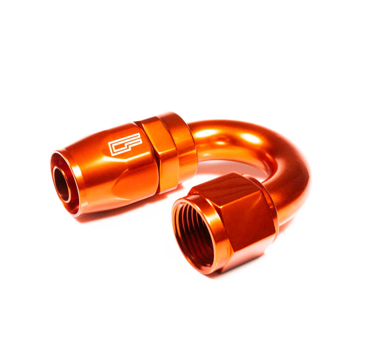 -08 AN 180 Degree Female Aluminum Hose End (PTFE)